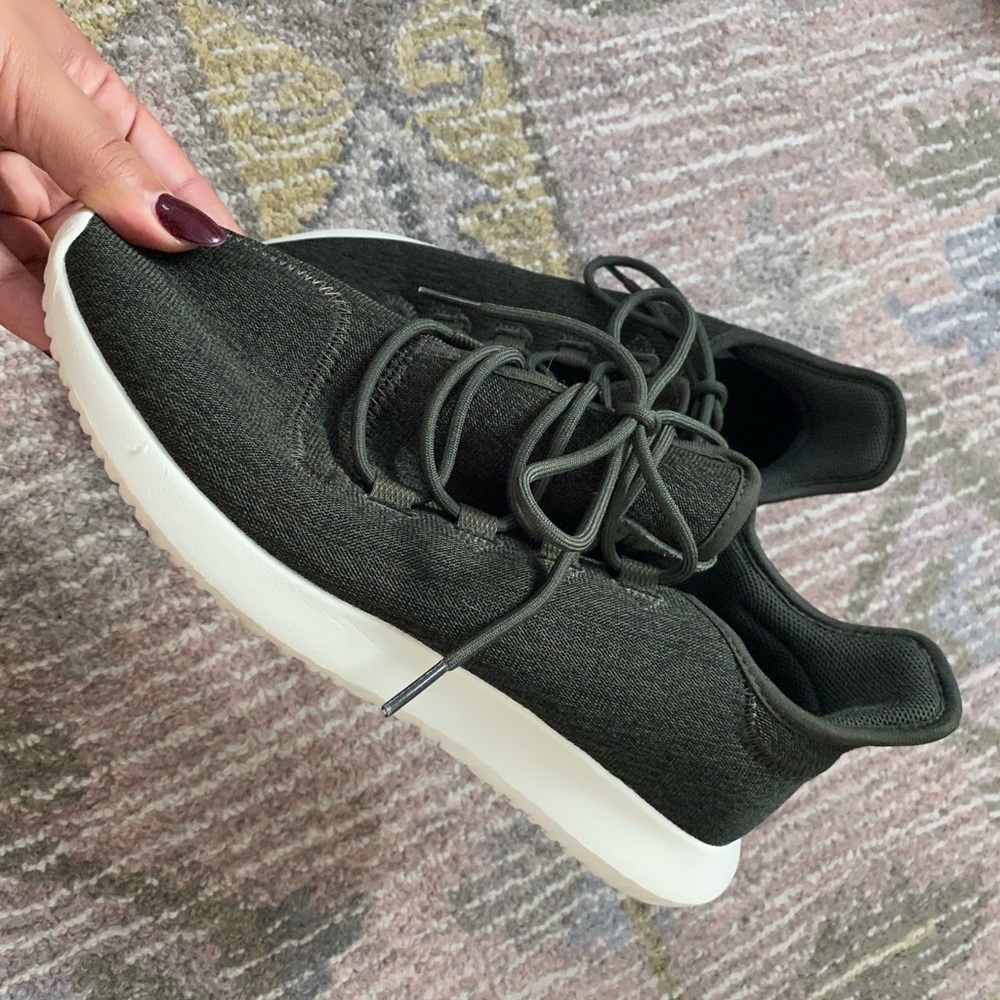 Adidas swift runners — olive green, worn twice